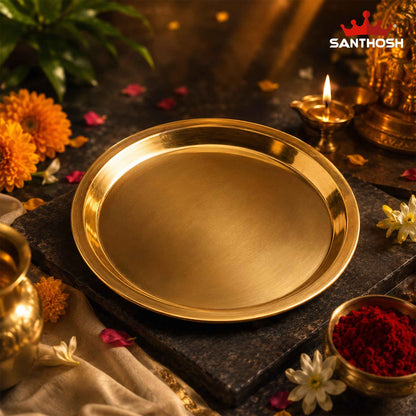 Sacred Needs Brass ICC Tope Cover / Lid – 0.5 Inch (1.3 cm) Height | Traditional Brass Lid for ICC Bowl, Urli, Serving Vessel & Decorative Brassware