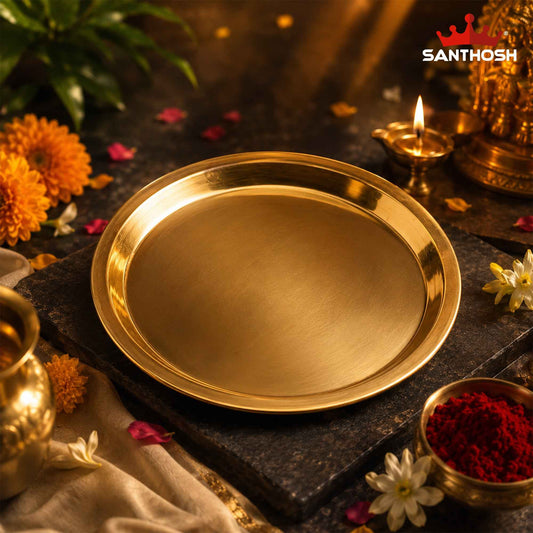 Sacred Needs Brass ICC Tope Cover / Lid – 0.5 Inch (1.3 cm) Height | Traditional Brass Lid for ICC Bowl, Urli, Serving Vessel & Decorative Brassware