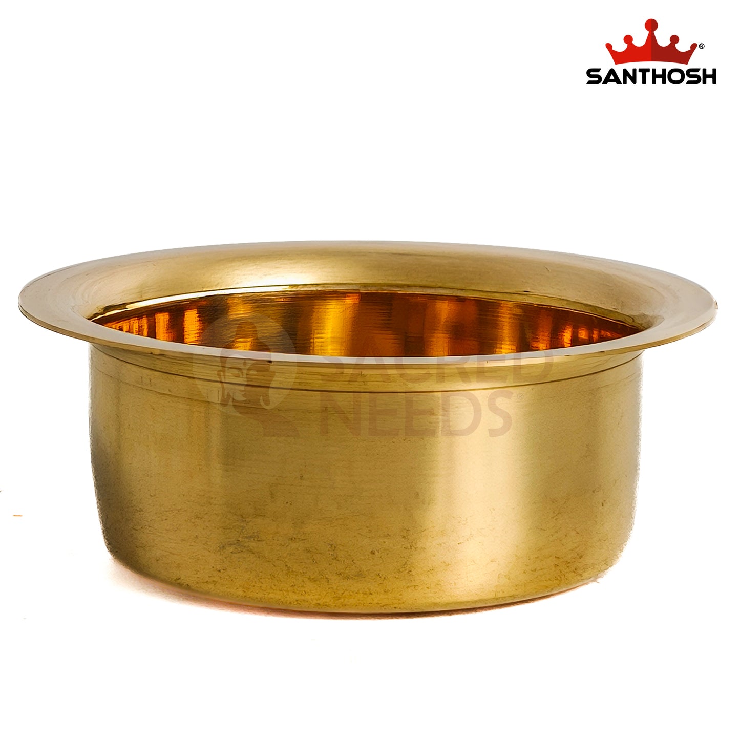 Sacred Needs Brass Dabra & Tumbler Set – 2.3 Inch (5.8 cm) Height | Traditional South Indian Brass Coffee Cup & Davara Set for Serving, Pooja & Home Use