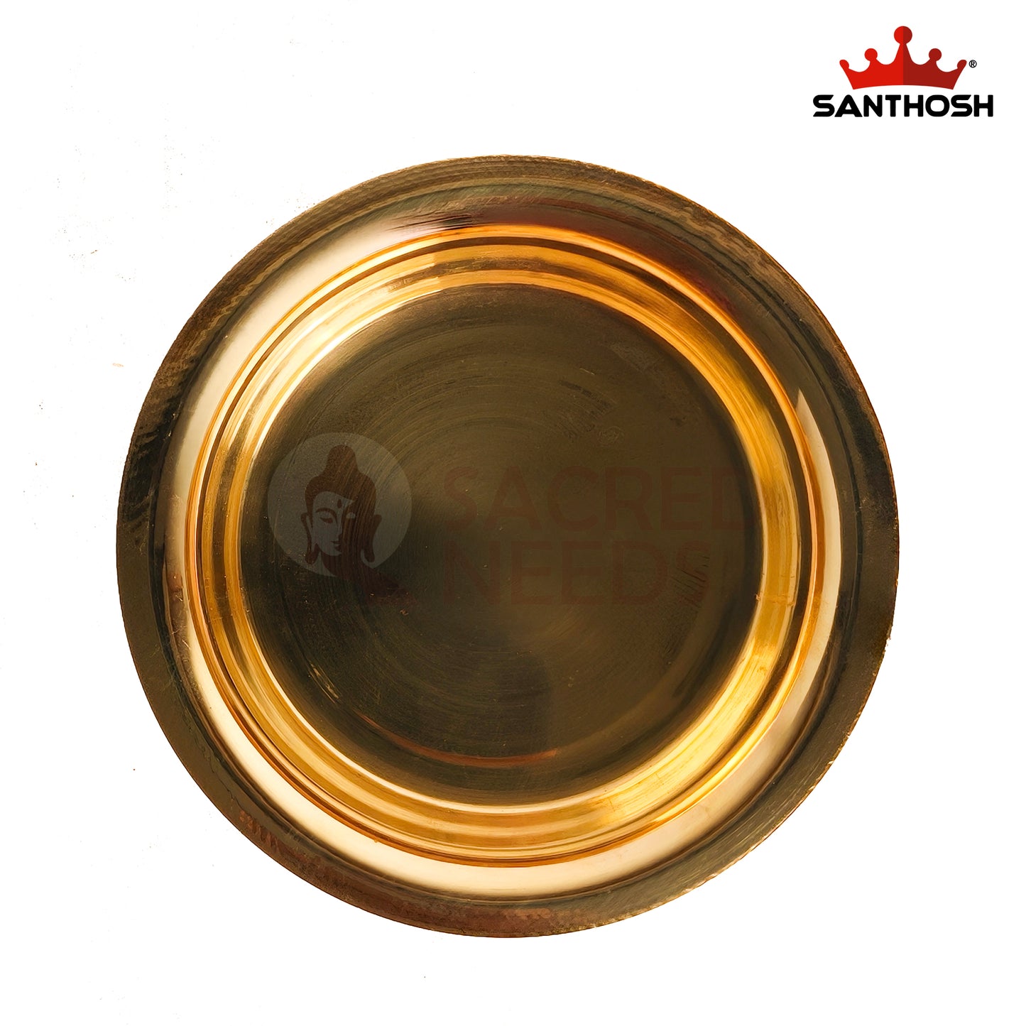 Sacred Needs Brass Dabra & Tumbler Set – 2.3 Inch (5.8 cm) Height | Traditional South Indian Brass Coffee Cup & Davara Set for Serving, Pooja & Home Use