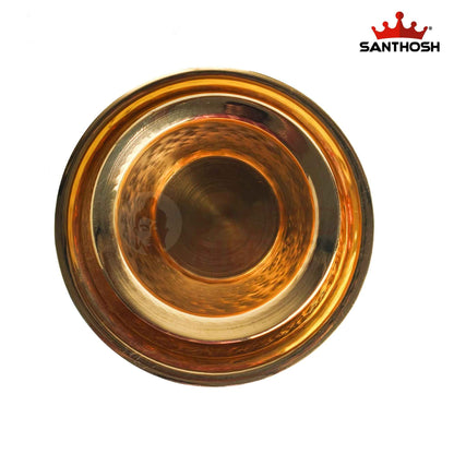 Sacred Needs Brass Dabara & Tumbler Set – 2.3 Inch (5.8 cm) Height | Traditional South Indian Brass Coffee Cup & Davara Set for Serving Coffee, Tea & Home Use