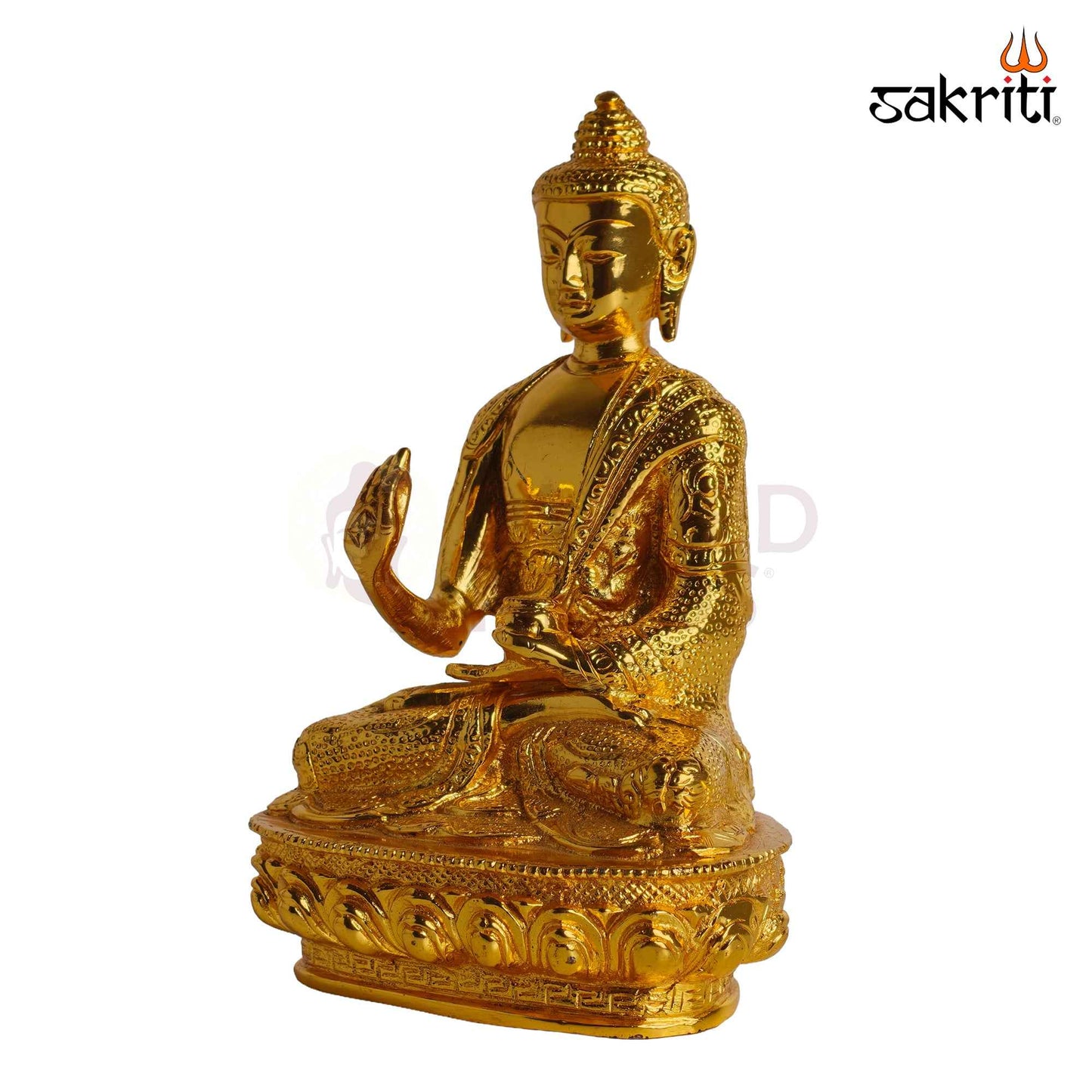 Sacred Needs Brass Buddha Idol (Gold Polish) – 7.8 Inch (19.8 cm) Height | Meditating Buddha Statue for Home Décor, Meditation, Office & Spiritual Serenity