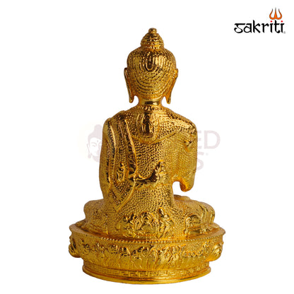 Sacred Needs Brass Buddha Idol (Gold Polish) – 7.8 Inch (19.8 cm) Height | Meditating Buddha Statue for Home Décor, Meditation, Office & Spiritual Serenity