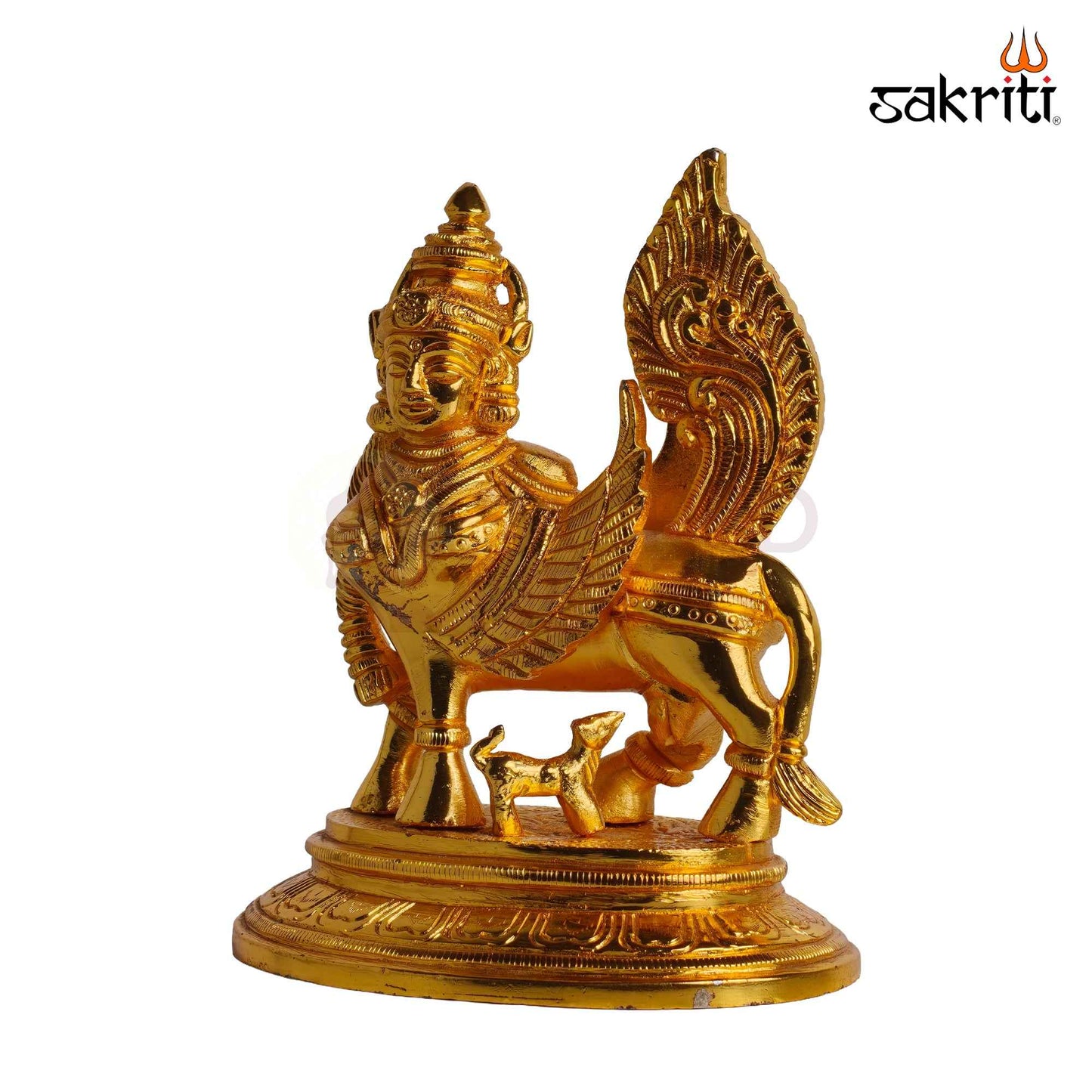 Sacred Needs Brass Kamadhenu Cow with Calf Idol – 6 Inch (15.2 cm) Height | Divine Kamadhenu Statue for Pooja Room, Home Temple, Vastu & Spiritual Décor