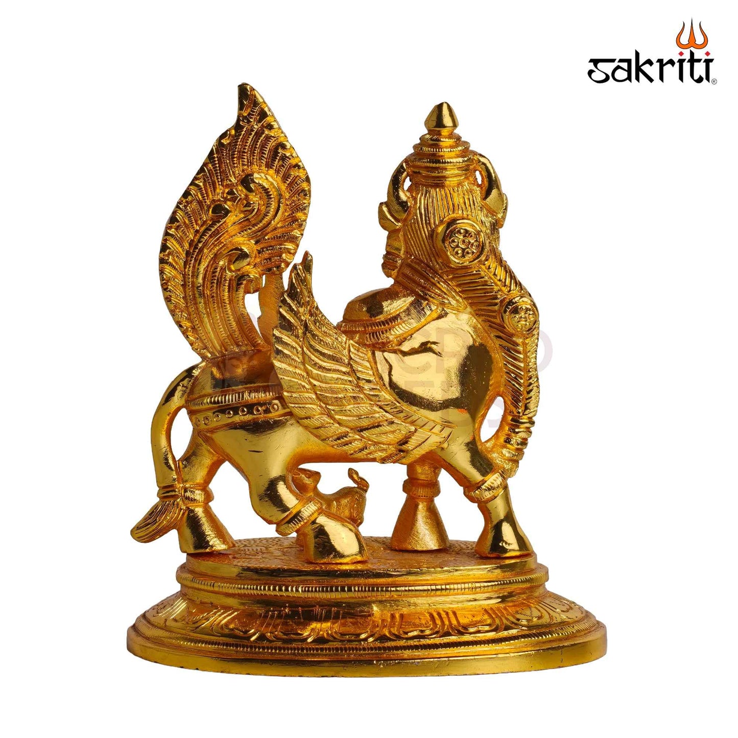 Sacred Needs Brass Kamadhenu Cow with Calf Idol – 6 Inch (15.2 cm) Height | Divine Kamadhenu Statue for Pooja Room, Home Temple, Vastu & Spiritual Décor