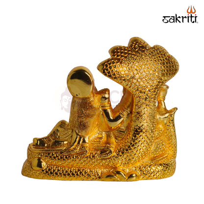 Sacred Needs Brass Vishnu Lakshmi Idol – 6.3 Inch (16 cm) Height | Lord Vishnu & Goddess Lakshmi Statue for Pooja Room, Home Temple, Wealth & Prosperity