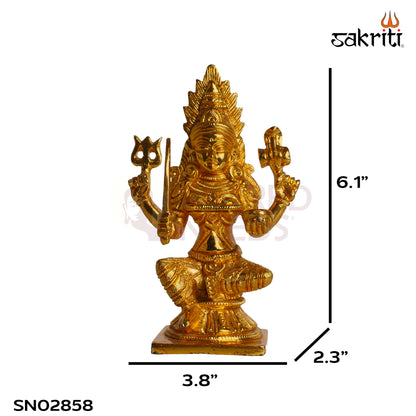 Sacred Needs Brass Mariamman Idol – 6.1 Inch (15.5 cm) Height | Goddess Mariamman Brass Statue for Pooja Room, Home Temple, Navaratri & Spiritual Décor