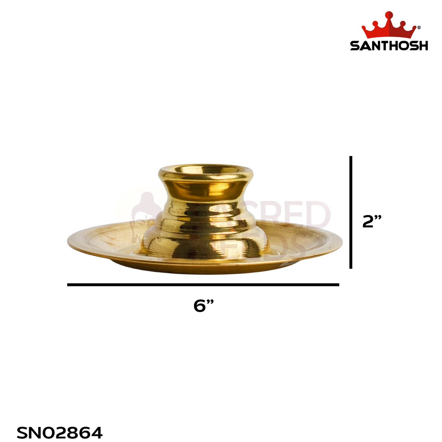 Sacred Needs Brass Kapoor Aarti Plate – 2 Inch (5.1 cm) Height | Traditional Brass Camphor Aarti Thali for Pooja, Temple, Daily Worship & Hindu Rituals
