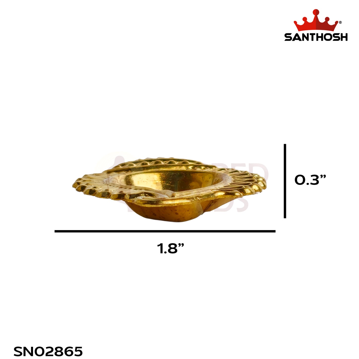 Sacred Needs Brass Shankh Agal Deepam – 0.3 Inch (0.8 cm) Height | Conch-Shaped Brass Oil Lamp for Pooja, Temple, Diwali & Karthigai Deepam