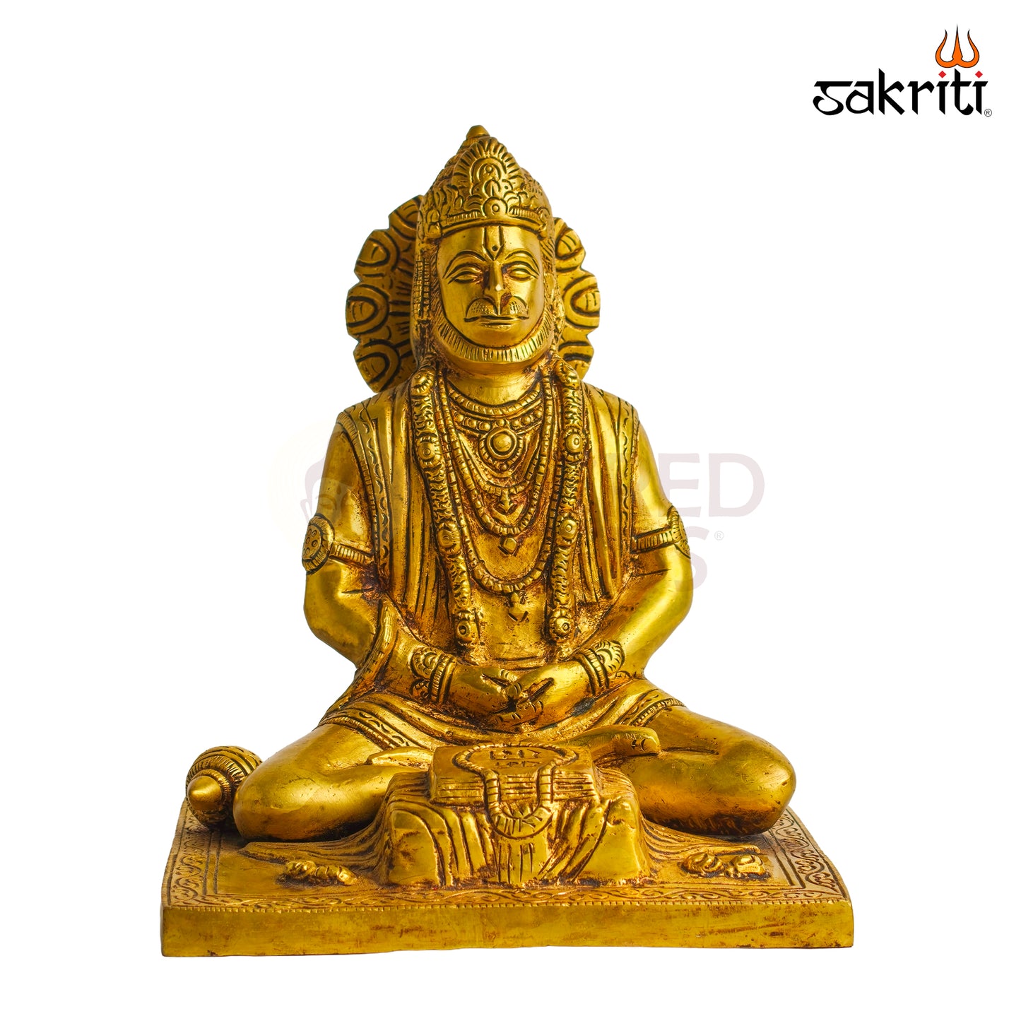 Sacred Needs Brass Hanuman with Book Idol – 9 Inch (22.9 cm) Height | Lord Hanuman Statue for Wisdom, Devotion, Home Temple, Pooja Room & Spiritual Décor