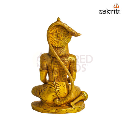 Sacred Needs Brass Hanuman with Book Idol – 7 Inch (17.8 cm) Height | Lord Hanuman Statue Holding Scripture for Pooja Room, Home Temple, Spiritual Décor & Devotional Worship