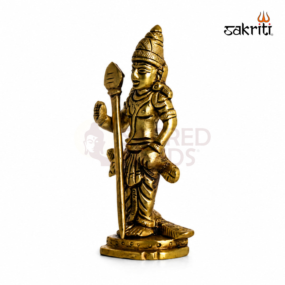 Brass Lord Murugan Idol – 4.5 Inch (11.4 cm) Height | Skanda Murugan Statue for Pooja Room, Home Temple & Spiritual Décor