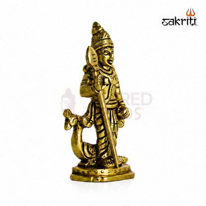 Brass Lord Murugan Idol – 4.5 Inch (11.4 cm) Height | Skanda Murugan Statue for Pooja Room, Home Temple & Spiritual Décor