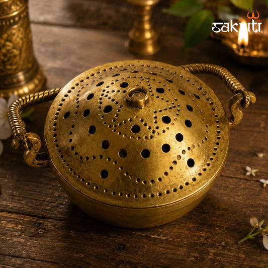 Brass Hanging Dhoopkal – 7 Inch (17.8 cm) Height | Traditional Brass Incense Burner for Pooja, Temple & Home