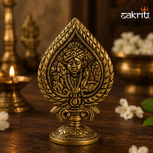 Brass Om Muruga Vel Stand – 4.3 Inch (10.9 cm) Height | Traditional Vel Stand for Pooja Room, Temple & Devotional Décor