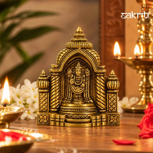 Brass Balaji Idol – 4.2 Inch (10.7 cm) Height | Lord Venkateswara Balaji Statue for Pooja Room, Home Temple & Devotional Décor