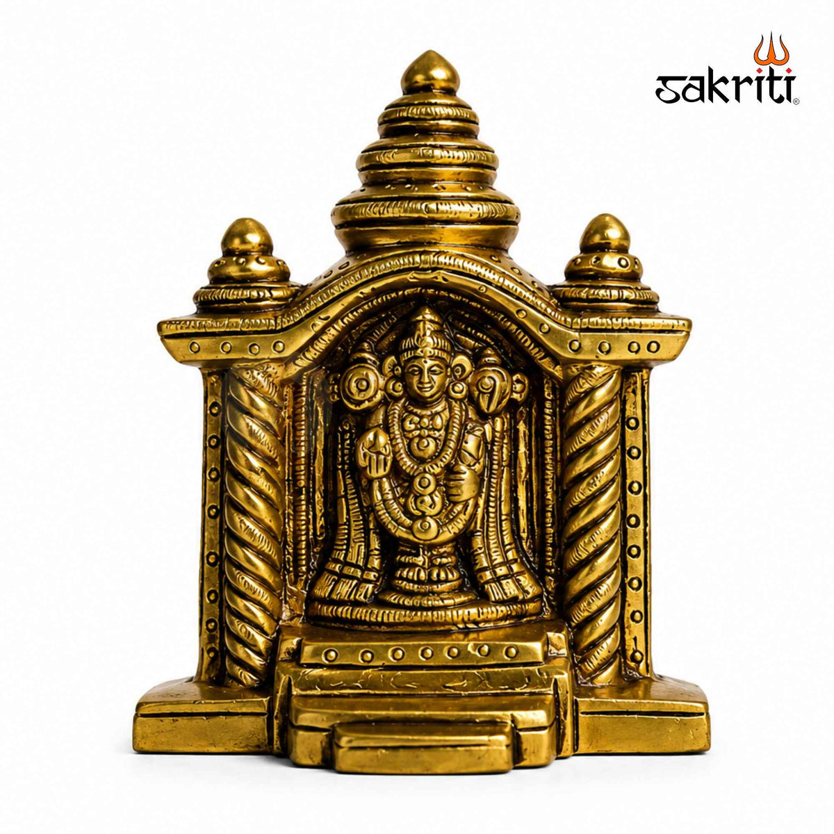 Brass Balaji Idol – 4.2 Inch (10.7 cm) Height | Lord Venkateswara Statue for Pooja Room, Home Temple & Spiritual Décor