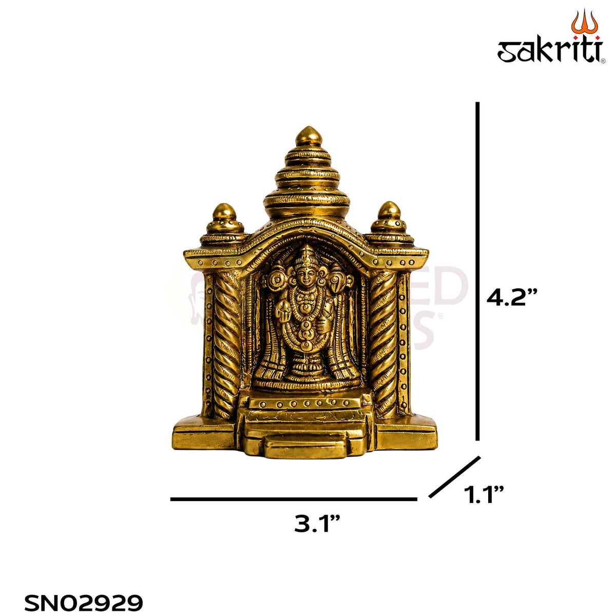 Brass Balaji Idol – 4.2 Inch (10.7 cm) Height | Lord Venkateswara Statue for Pooja Room, Home Temple & Spiritual Décor