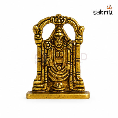 Brass Balaji Idol – 2.6 Inch (6.6 cm) Height | Lord Venkateswara Statue for Pooja Room, Home Temple & Spiritual Décor