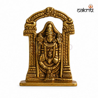 Brass Balaji Idol – 3.7 Inch (9.4 cm) Height | Lord Venkateswara Statue for Pooja Room, Home Temple & Spiritual Décor
