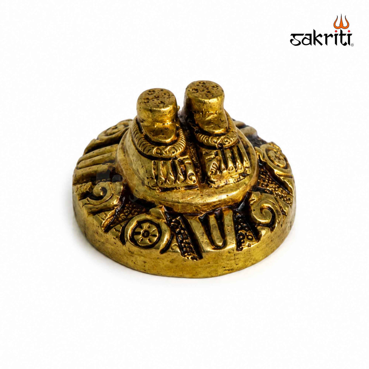 Brass Perumal Padam – 1 Inch (2.5 cm) Height | Lord Vishnu Footprint for Pooja Room, Temple & Devotional Décor