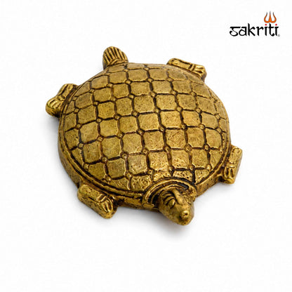 Brass Big Tortoise Statue – 0.8 Inch (2 cm) Height | Traditional Brass Tortoise Idol for Vastu, Home Décor & Pooja Room