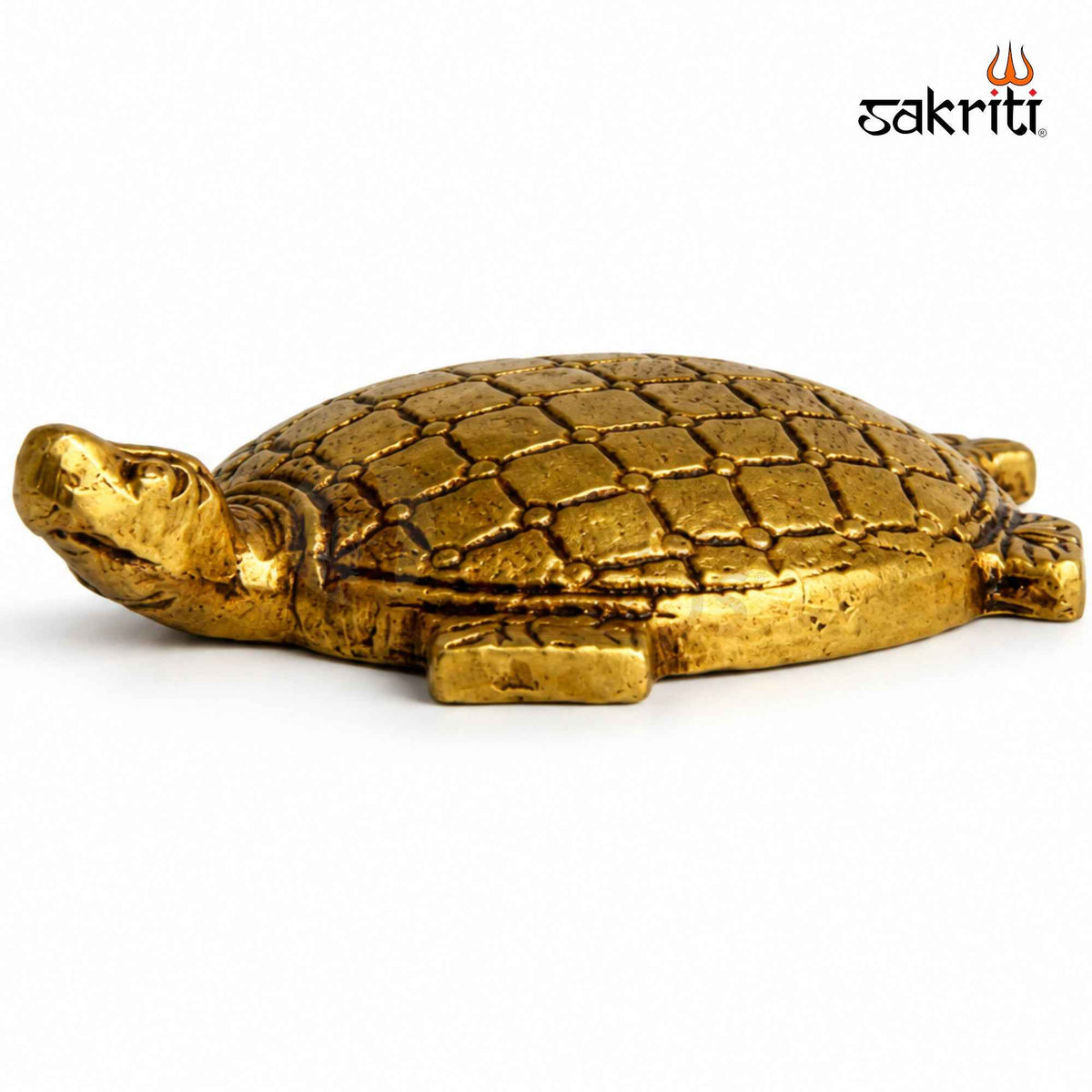 Brass Big Tortoise Statue – 0.8 Inch (2 cm) Height | Traditional Brass Tortoise Idol for Vastu, Home Décor & Pooja Room