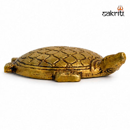 Brass Big Tortoise Statue – 0.8 Inch (2 cm) Height | Traditional Brass Tortoise Idol for Vastu, Home Décor & Pooja Room