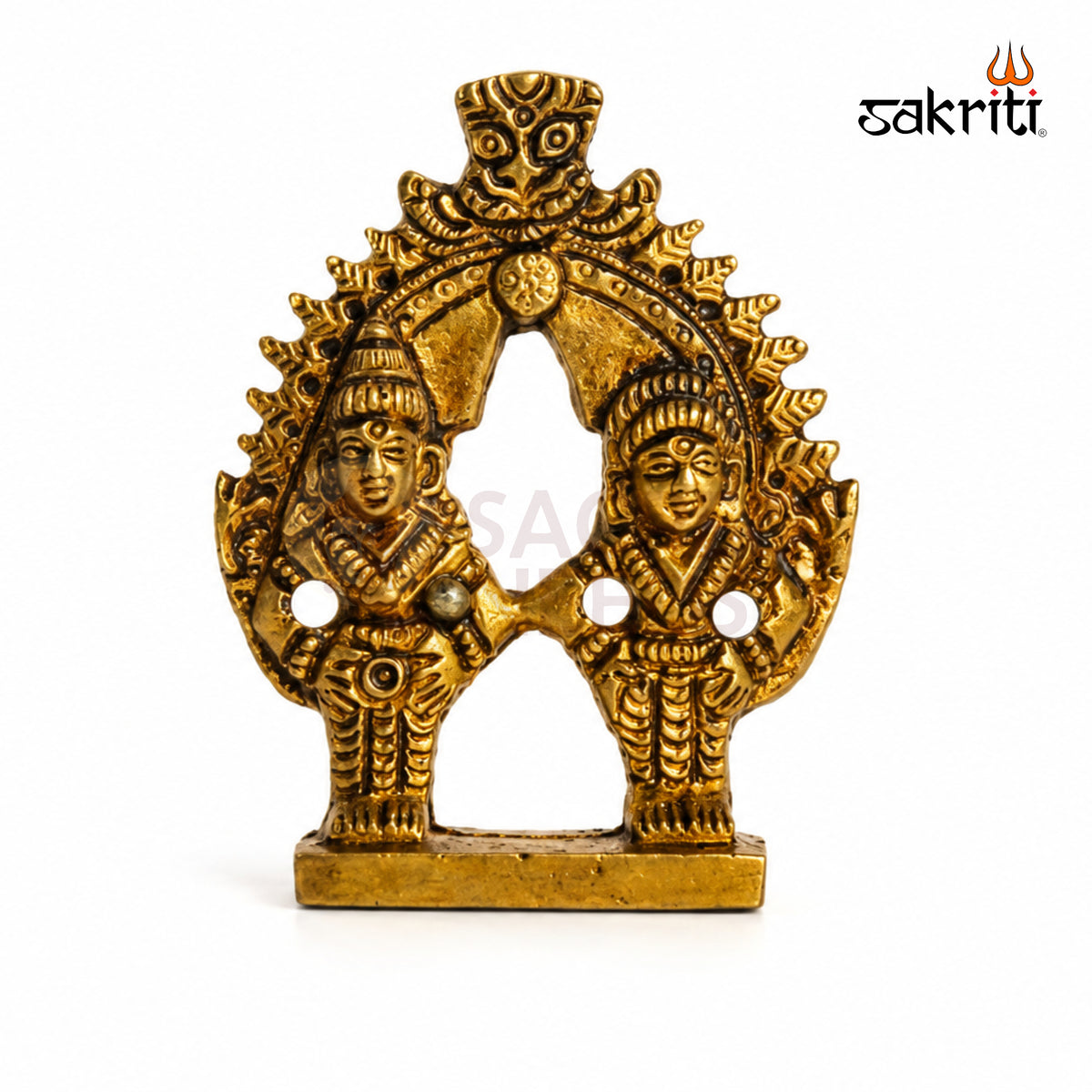 Brass Vitthal Rukmini Idol Set – 2.8 Inch (7.1 cm) Height | Lord Vitthal and Rukmini Statue for Pooja Room & Home Temple