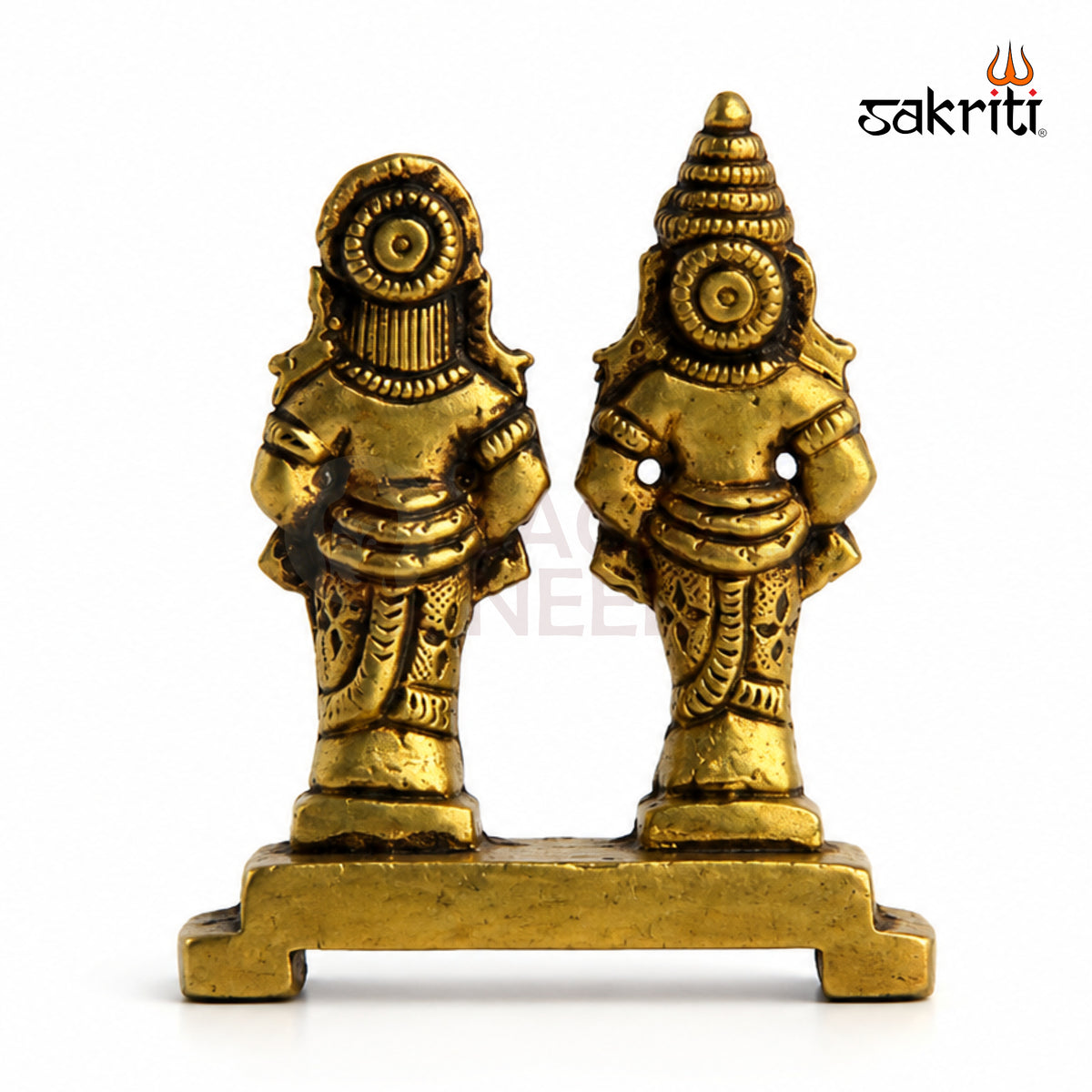 Brass Vitthal Rukmini Idol Set – 3.2 Inch (8.1 cm) Height | Lord Vitthal Rukmini Statue for Pooja Room & Home Temple