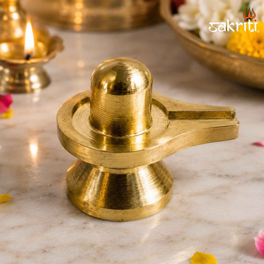 Brass Baby Shiva Lingam – 1 Inch (2.5 cm) Height | Small Brass Shivling for Pooja Room, Home Temple & Daily Worship