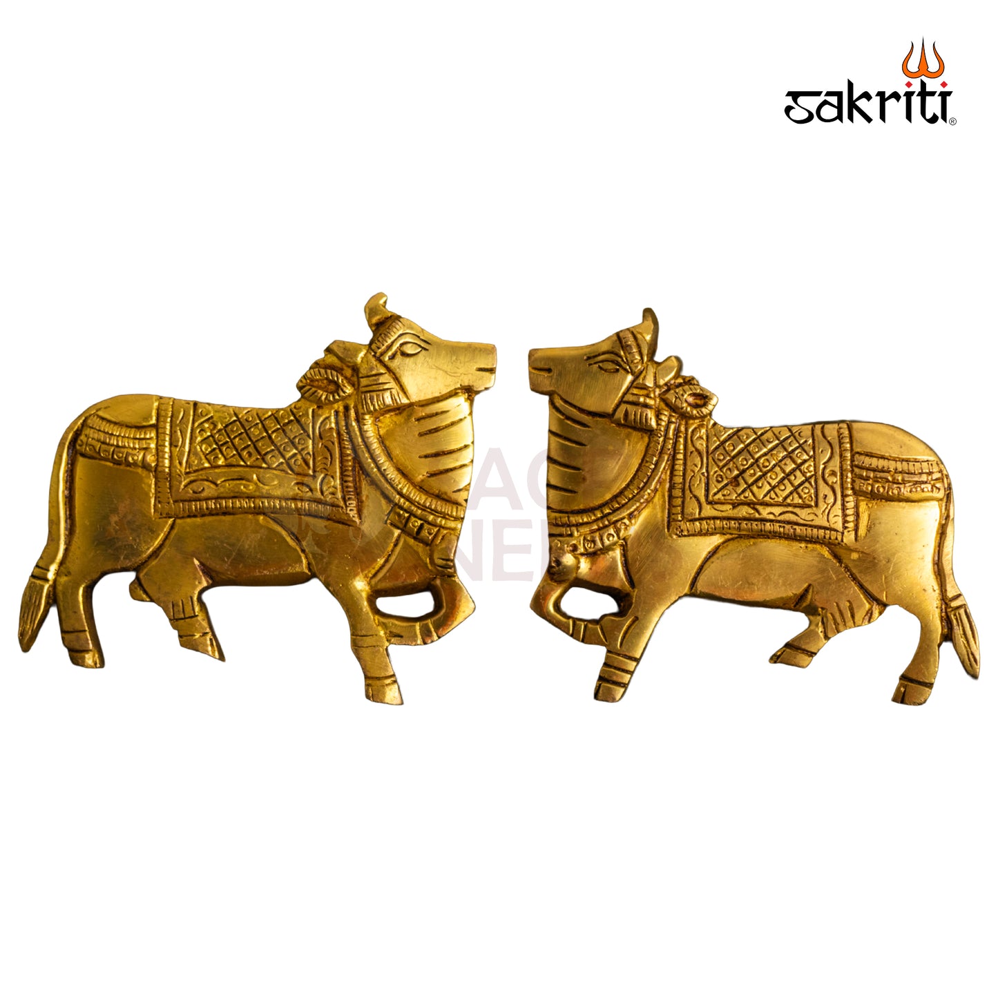 Sacred Needs Brass Cow Wall Mount Set – 4.2 Inch Height | Decorative & Auspicious Wall Hanging for Pooja Room, Temple & Home Décor