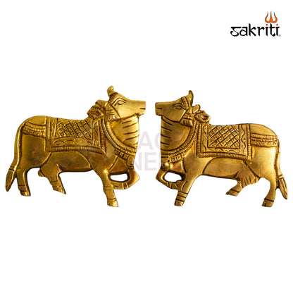 Sacred Needs Brass Cow Wall Mount Set – 4.2 Inch Height | Decorative & Auspicious Wall Hanging for Pooja Room, Temple & Home Décor