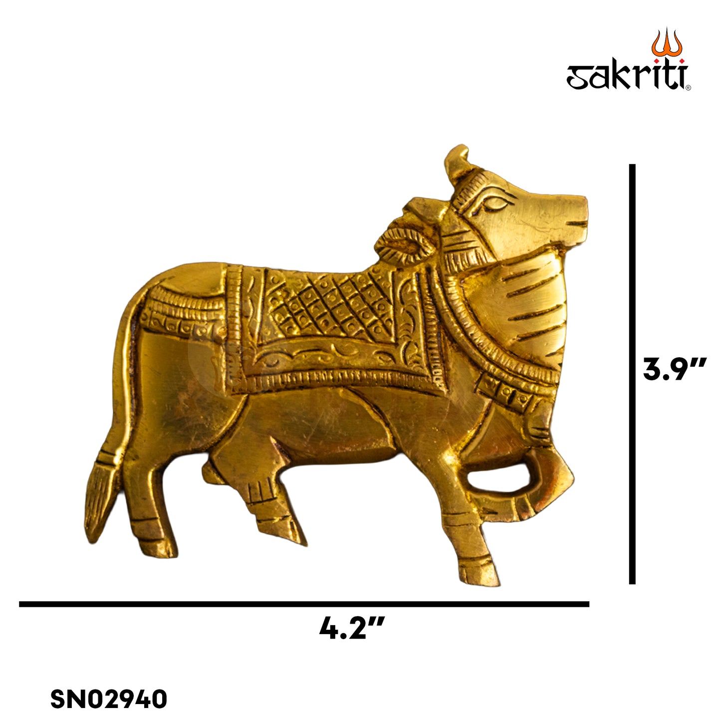 Sacred Needs Brass Cow Wall Mount Set – 4.2 Inch Height | Decorative & Auspicious Wall Hanging for Pooja Room, Temple & Home Décor