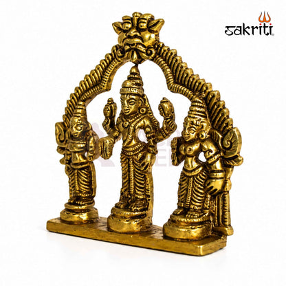Brass Perumal Set – 4 Inch (10.2 cm) Height | Lord Vishnu Perumal Idol Set for Pooja Room, Home Temple & Devotional Décor