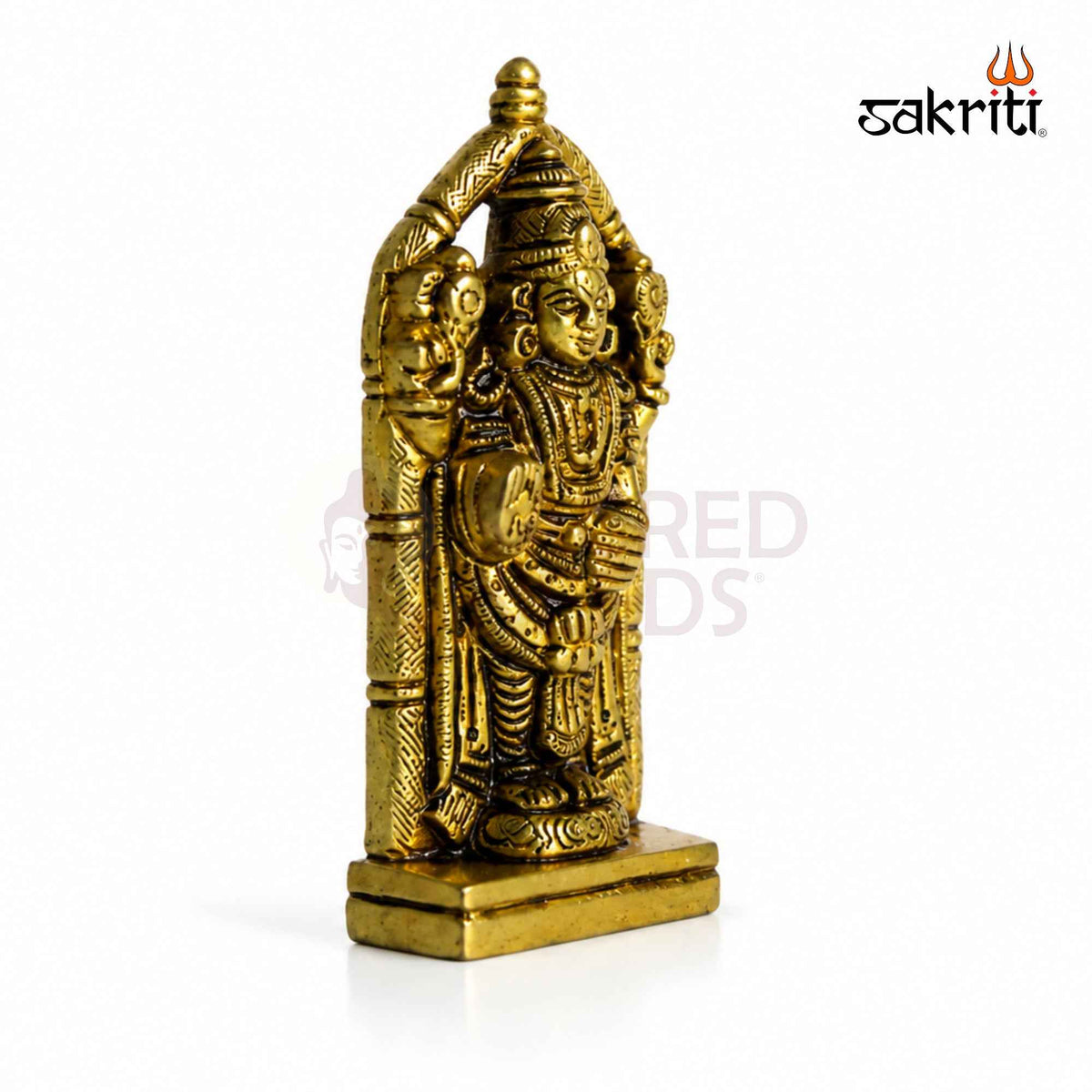 Brass Balaji Idol – 4 Inch (10.2 cm) Height | Lord Venkateswara Statue for Pooja Room, Home Temple & Devotional Décor