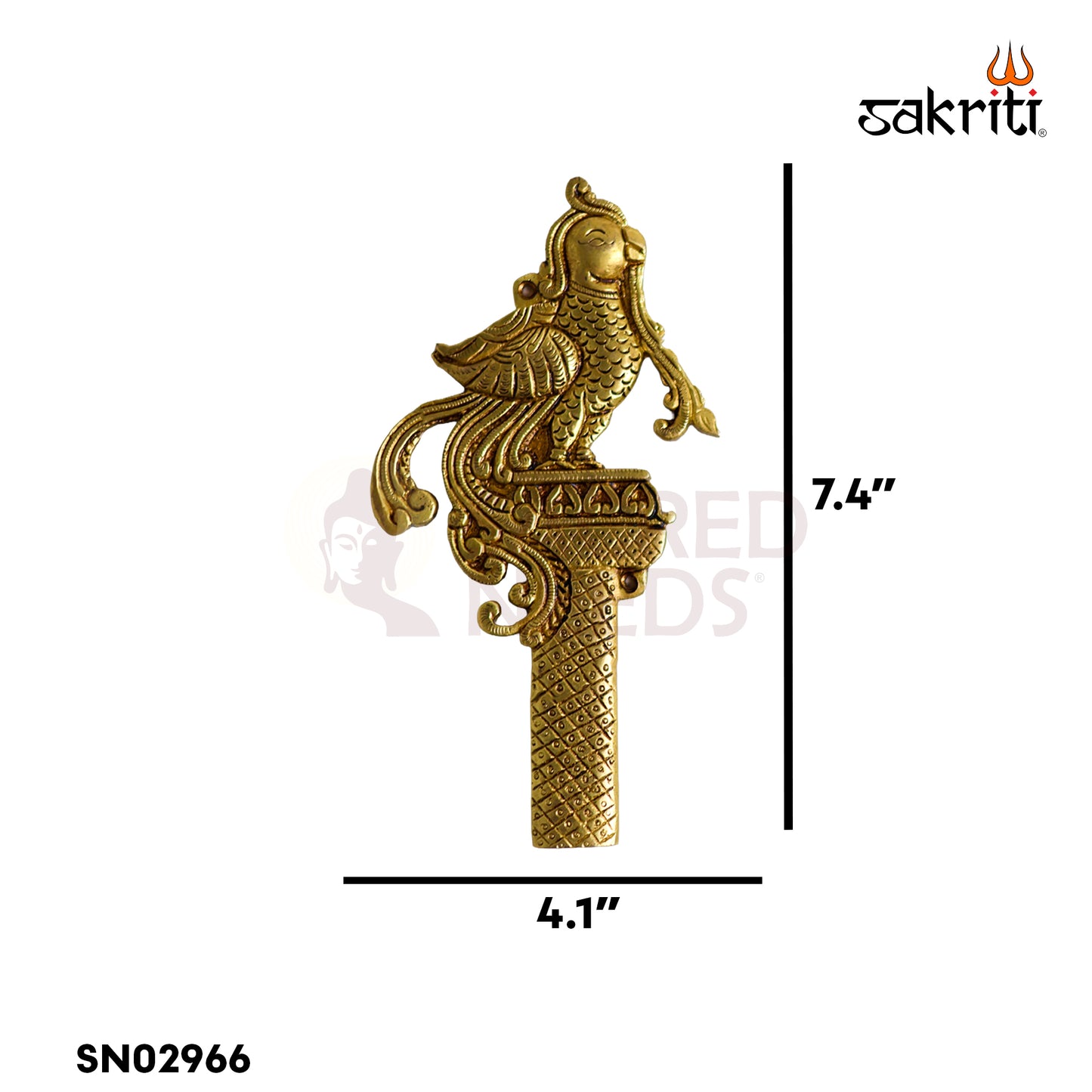 Sacred Needs Brass Parrot Wall Mount – 7.4 Inch Height (4.1 Inch Length) | Decorative & Auspicious Wall Hanging for Pooja Room, Temple & Home Décor