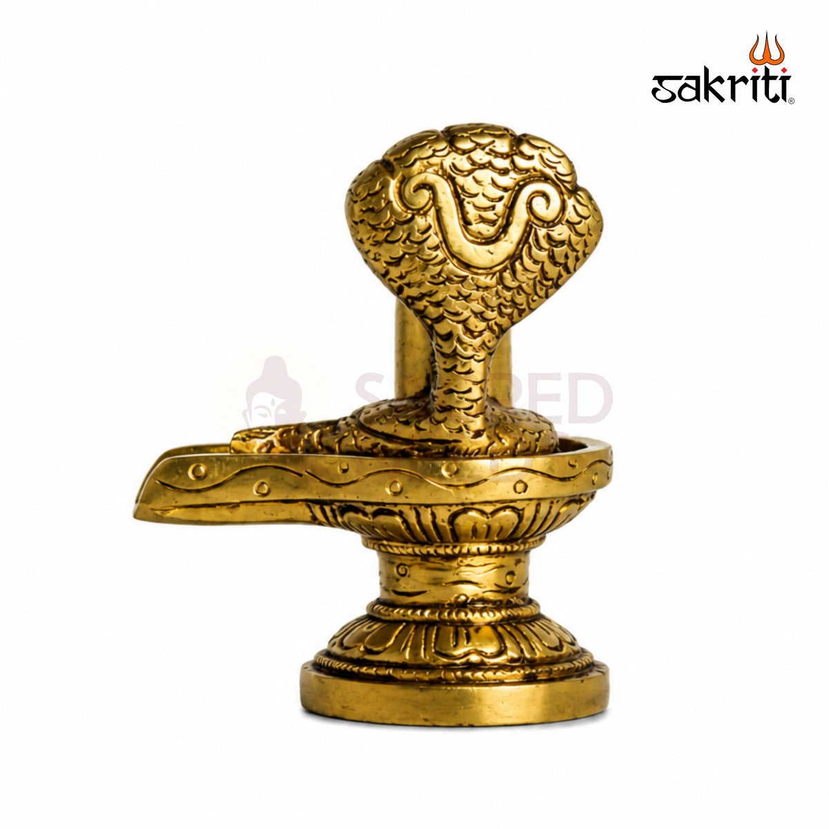 Brass Shiva Lingam with Snake Idol – 3 Inch (7.6 cm) Height | Lord Shiva Lingam Statue for Pooja Room, Home Temple & Worship