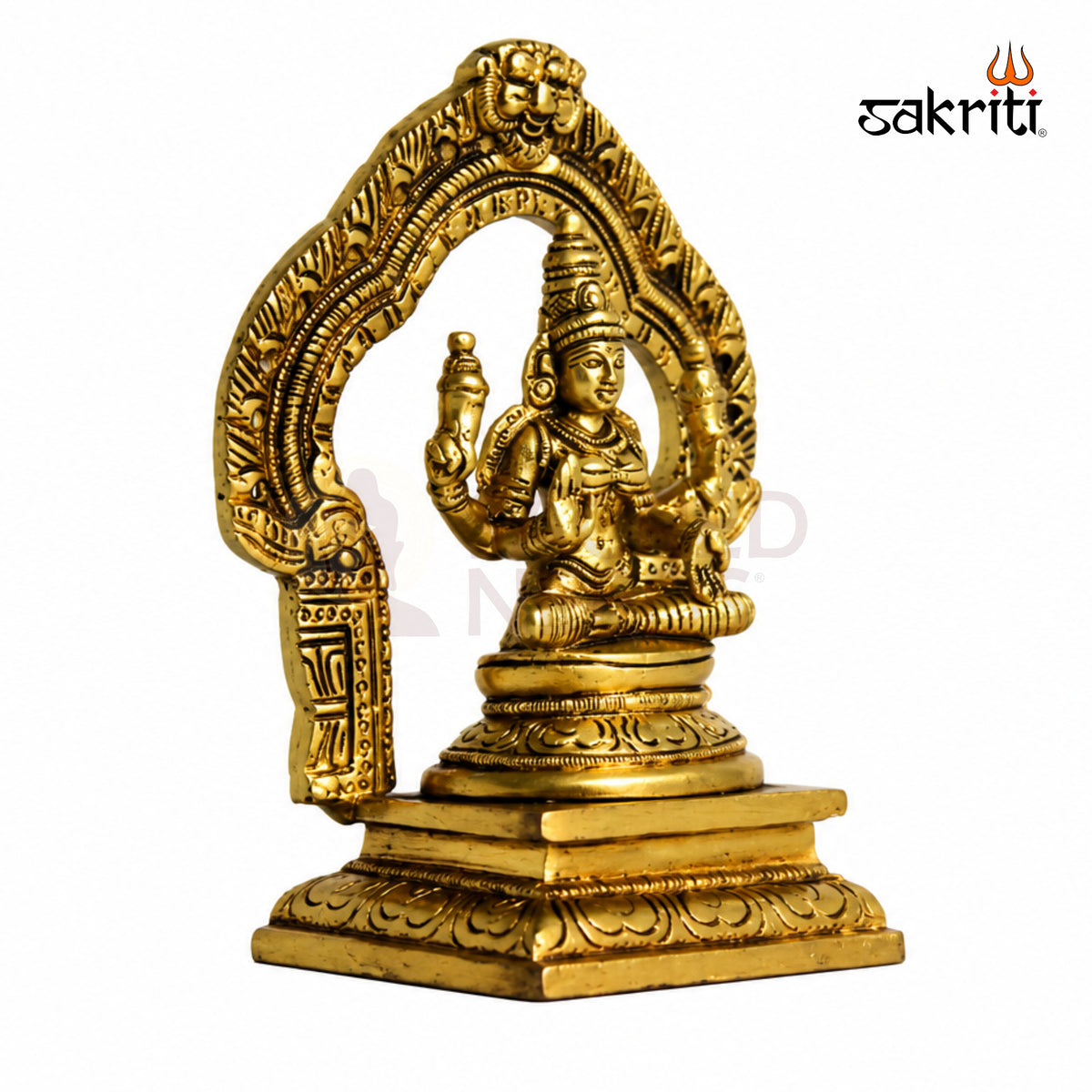 Brass Lakshmi Idol with Arch – 5.2 Inch (13.2 cm) Height | Goddess Lakshmi Statue for Home Temple, Pooja Room & Traditional Décor