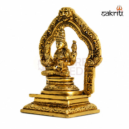 Brass Lakshmi Idol with Arch – 5.2 Inch (13.2 cm) Height | Goddess Lakshmi Statue for Home Temple, Pooja Room & Traditional Décor