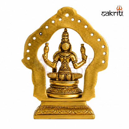 Brass Lakshmi Idol with Arch – 5.2 Inch (13.2 cm) Height | Goddess Lakshmi Statue for Home Temple, Pooja Room & Traditional Décor
