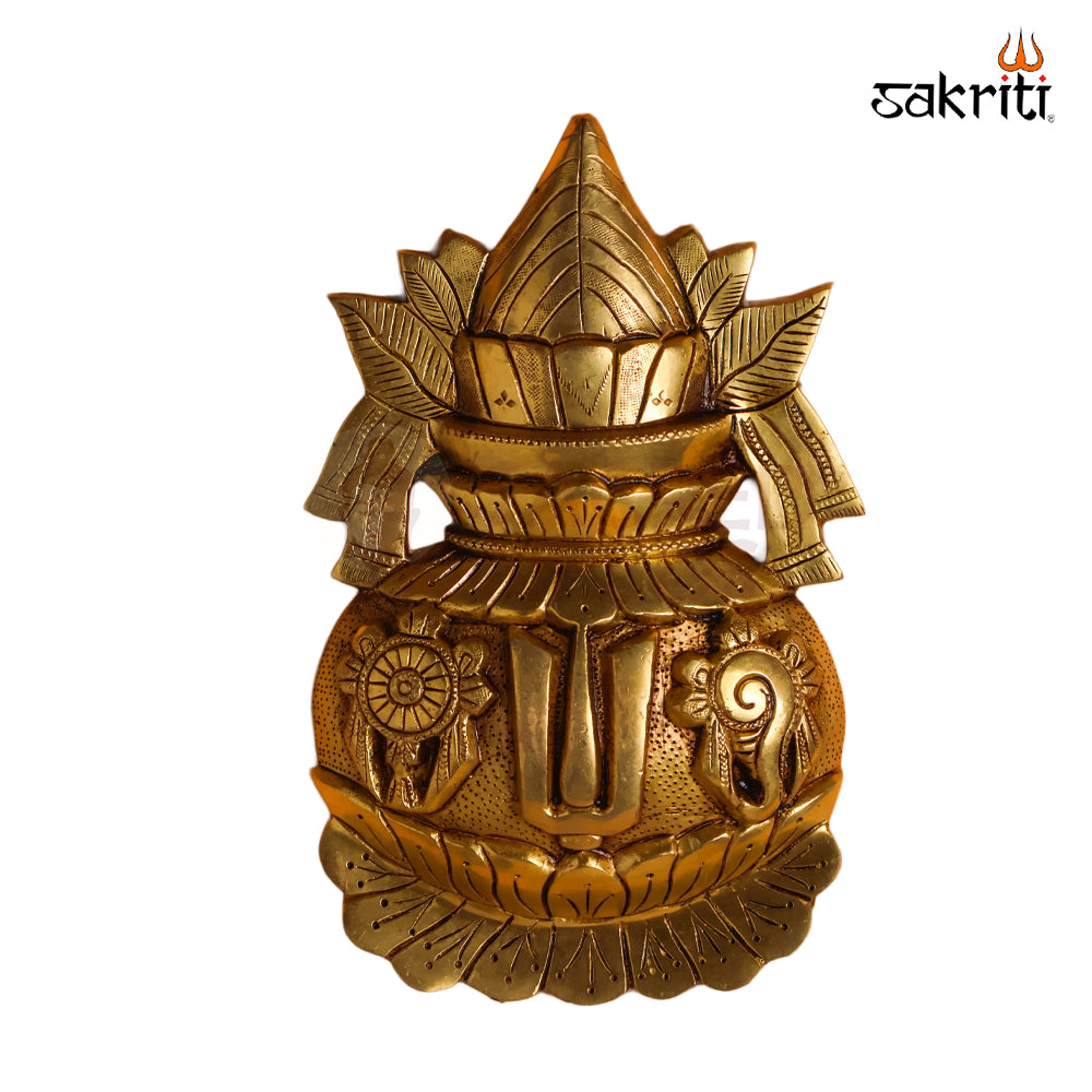 Sacred Needs Brass Kalasam with S.C.N – 10 Inch (25.4 cm) Height | Traditional Brass Kalash for Temple, Pooja Room & Ritual Use