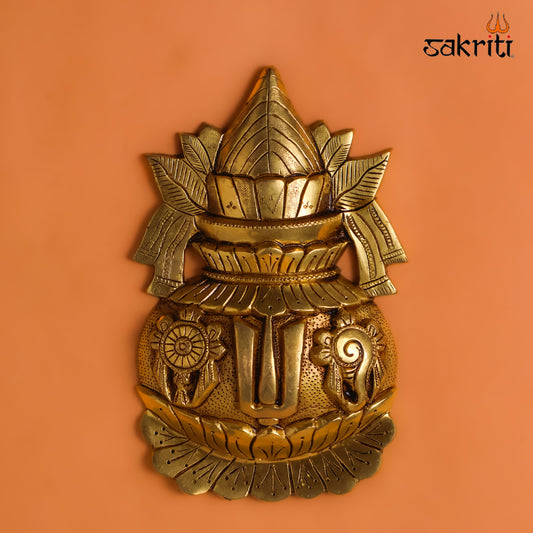 Sacred Needs Brass Kalasam with S.C.N – 10 Inch (25.4 cm) Height | Traditional Brass Kalash for Temple, Pooja Room & Ritual Use