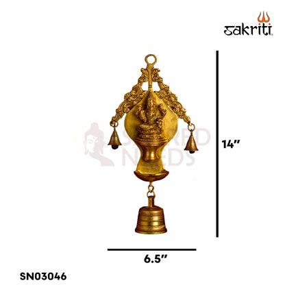Brass Lakshmi Wall Mount with Deepam | 14 Inch Height | Traditional Hindu Wall Hanging for Pooja Room & Home Décor | SN03046
