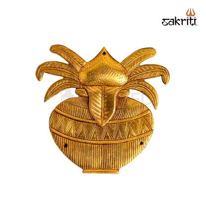 Brass Kalasam Wall Mount | 9.5 Inch Height | Traditional Kalash Wall Hanging for Pooja Room & Home Décor