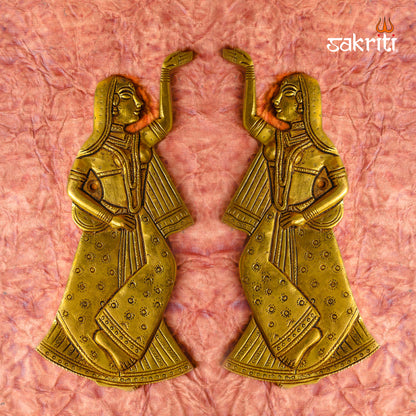 Sacred Needs Brass Gopiyar Wall Mount Set – 8.1 Inch (20.6 cm) Height | Traditional Brass Wall Hanging for Pooja Room & Temple Décor