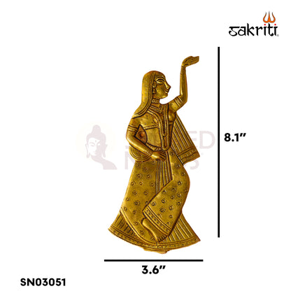 Sacred Needs Brass Gopiyar Wall Mount Set – 8.1 Inch (20.6 cm) Height | Traditional Brass Wall Hanging for Pooja Room & Temple Décor