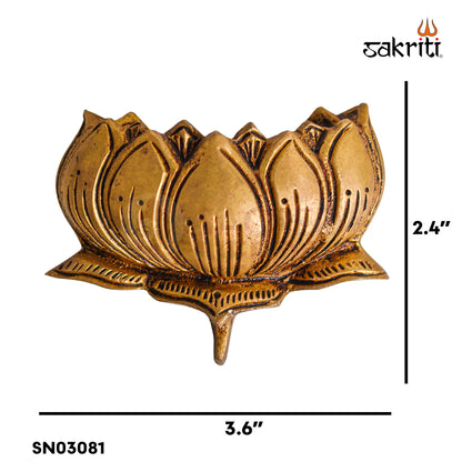 Sacred Needs Brass Lotus Wall Mounted – 2.4 Inch (6.1 cm) Height | Mini Brass Lotus Wall Decor for Pooja Room & Home Décor