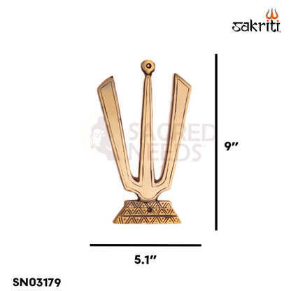 Sacred Needs Brass Namam Sangu Sakram Wall Mount with Garudan & Hanuman – 9 Inch (22.9 cm) Height | Decorative Brass Wall Plate for Temple & Pooja Room