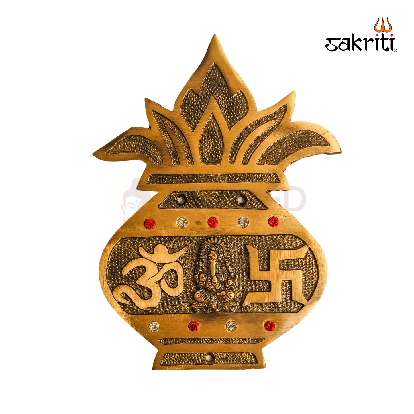 Sacred Needs Brass Kalasam Wall Mount – 8 Inch (20.3 cm) Height | Traditional Brass Kalash Wall Hanging for Pooja Room & Temple Décor